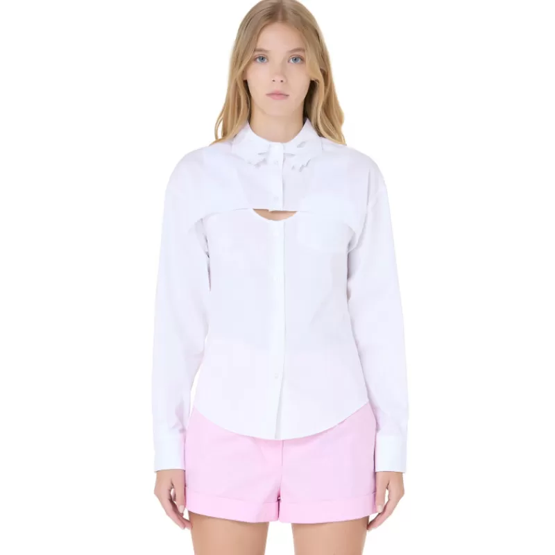 Cut Out Hands Neck Shirt-Vivetta Online