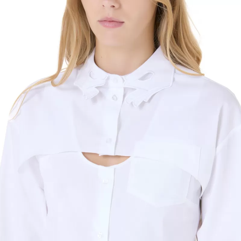 Cut Out Hands Neck Shirt-Vivetta Online