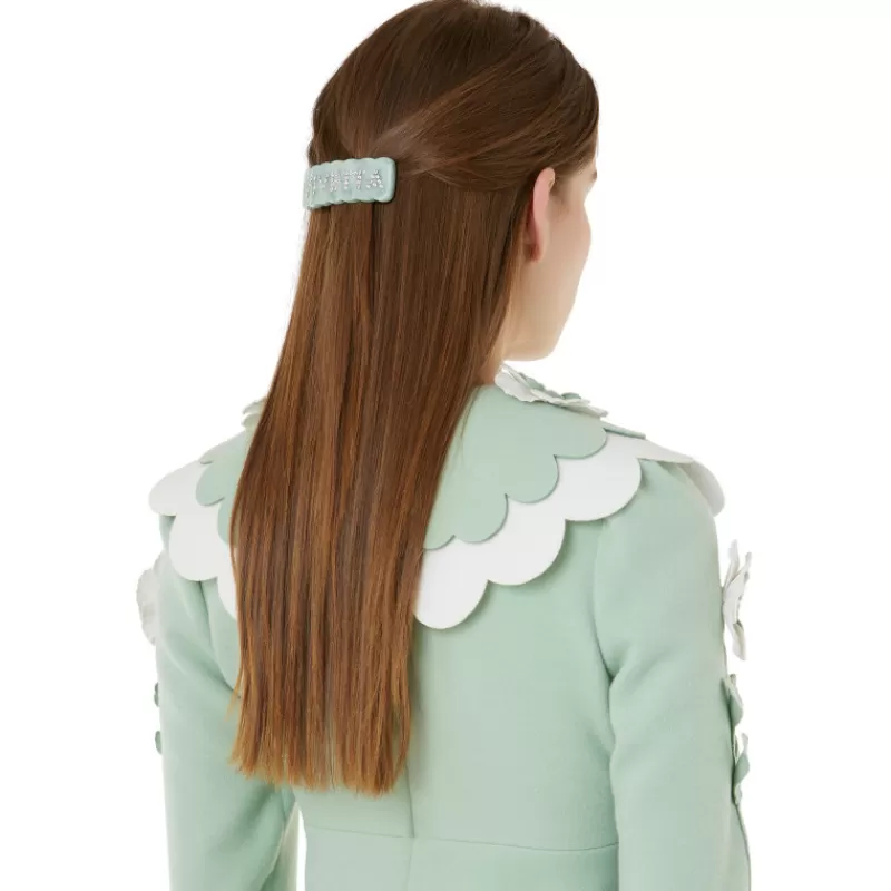 Hair Clip With Crystals Logo-Vivetta Outlet