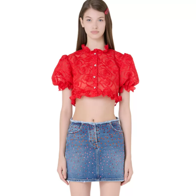 Organza Cropped Shirt-Vivetta Store