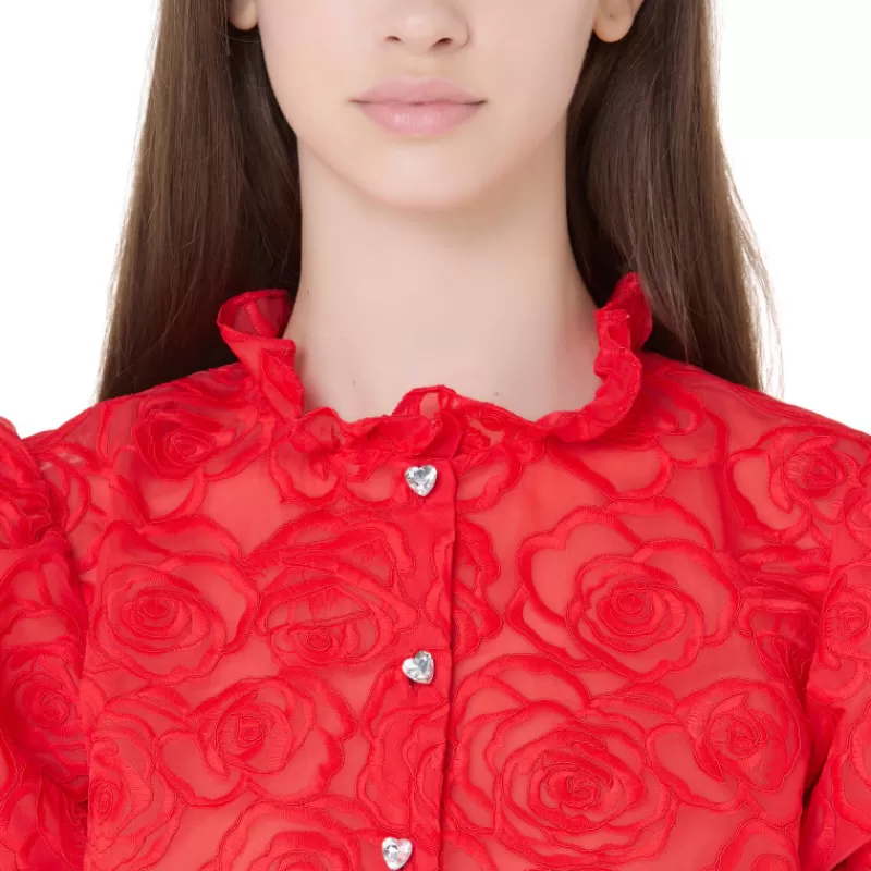 Organza Cropped Shirt-Vivetta Store