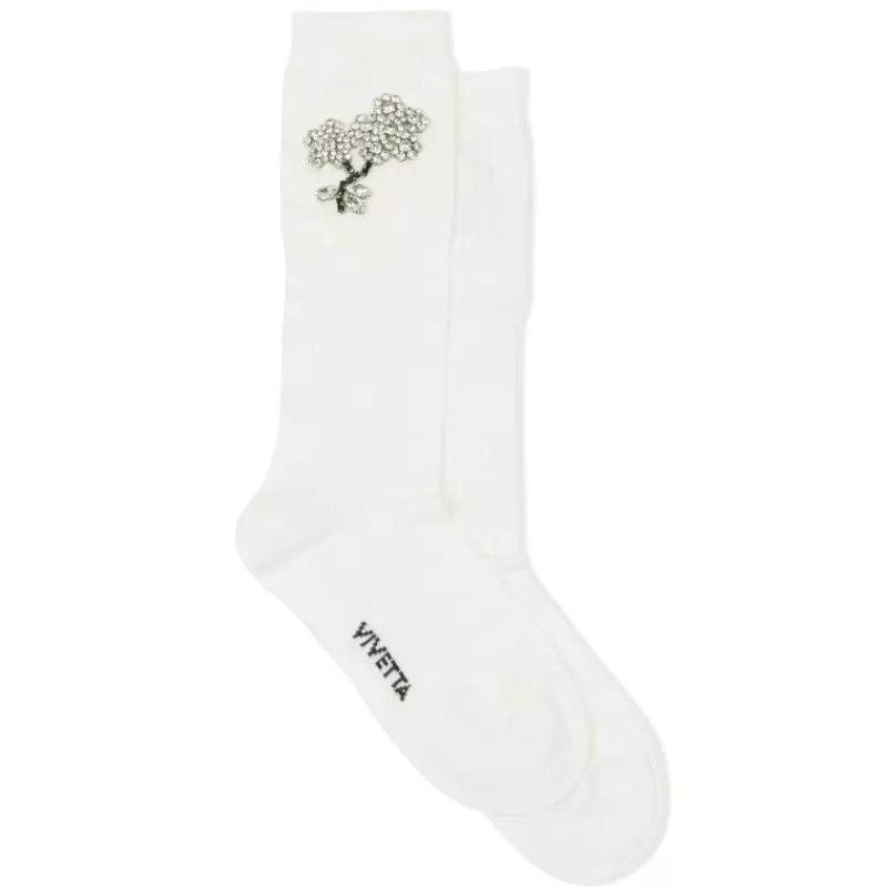 Ribbed Socks With Jewel Application-Vivetta Sale