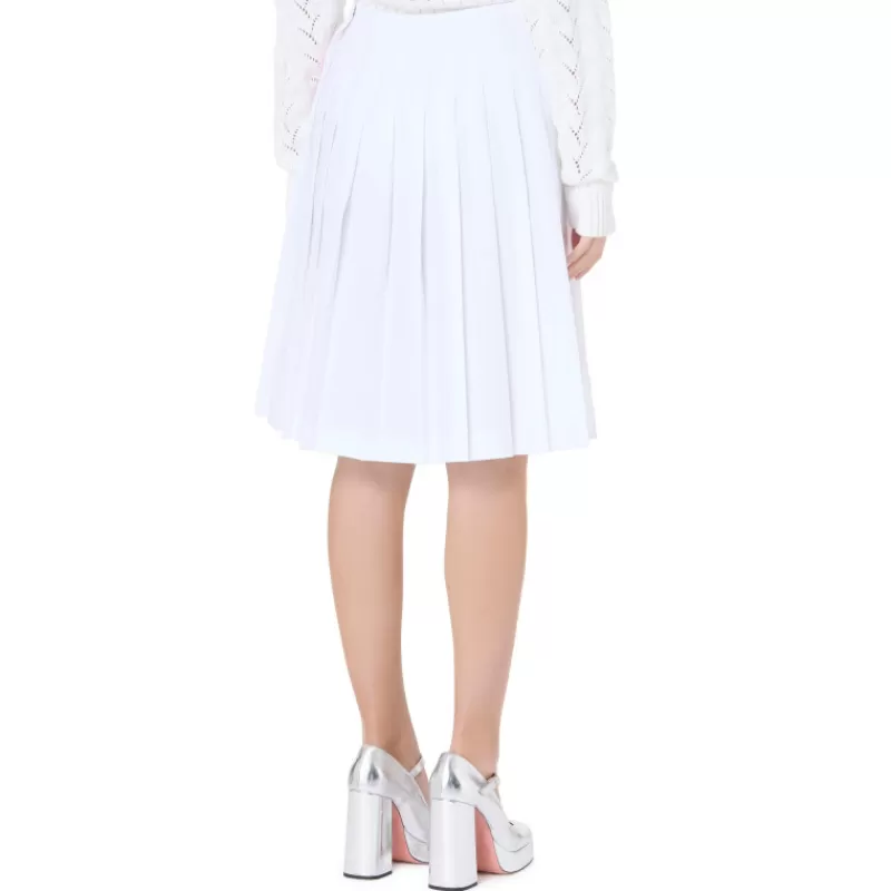 Rose Print Pleated Skirt-Vivetta Fashion