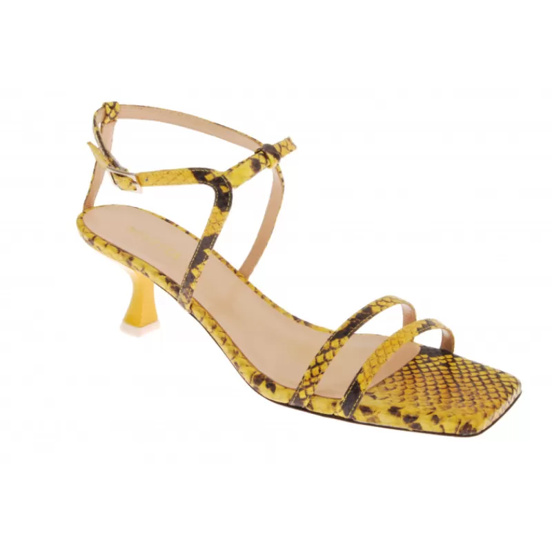 Snake-Effect Leather Sandals-Vivetta New