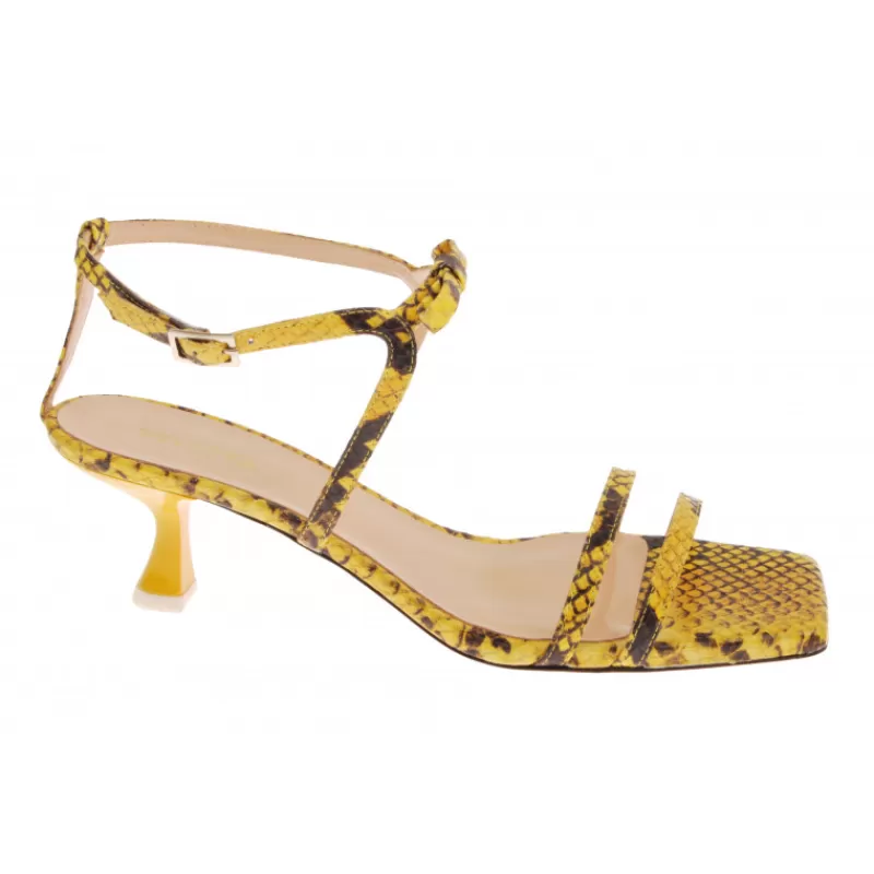 Snake-Effect Leather Sandals-Vivetta New